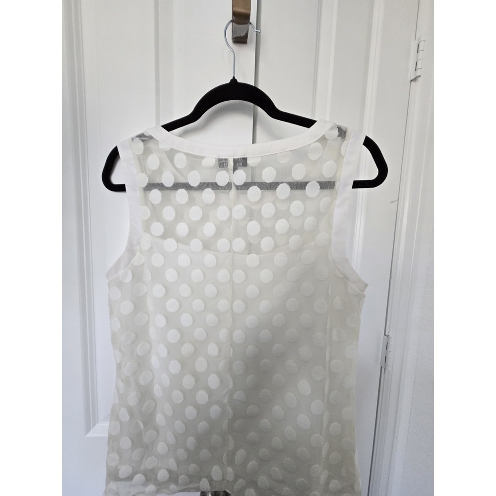 The Limited Sleeveless  White Dots Lace Blouse size Medium White. 11B0364 - Picture 6 of 12